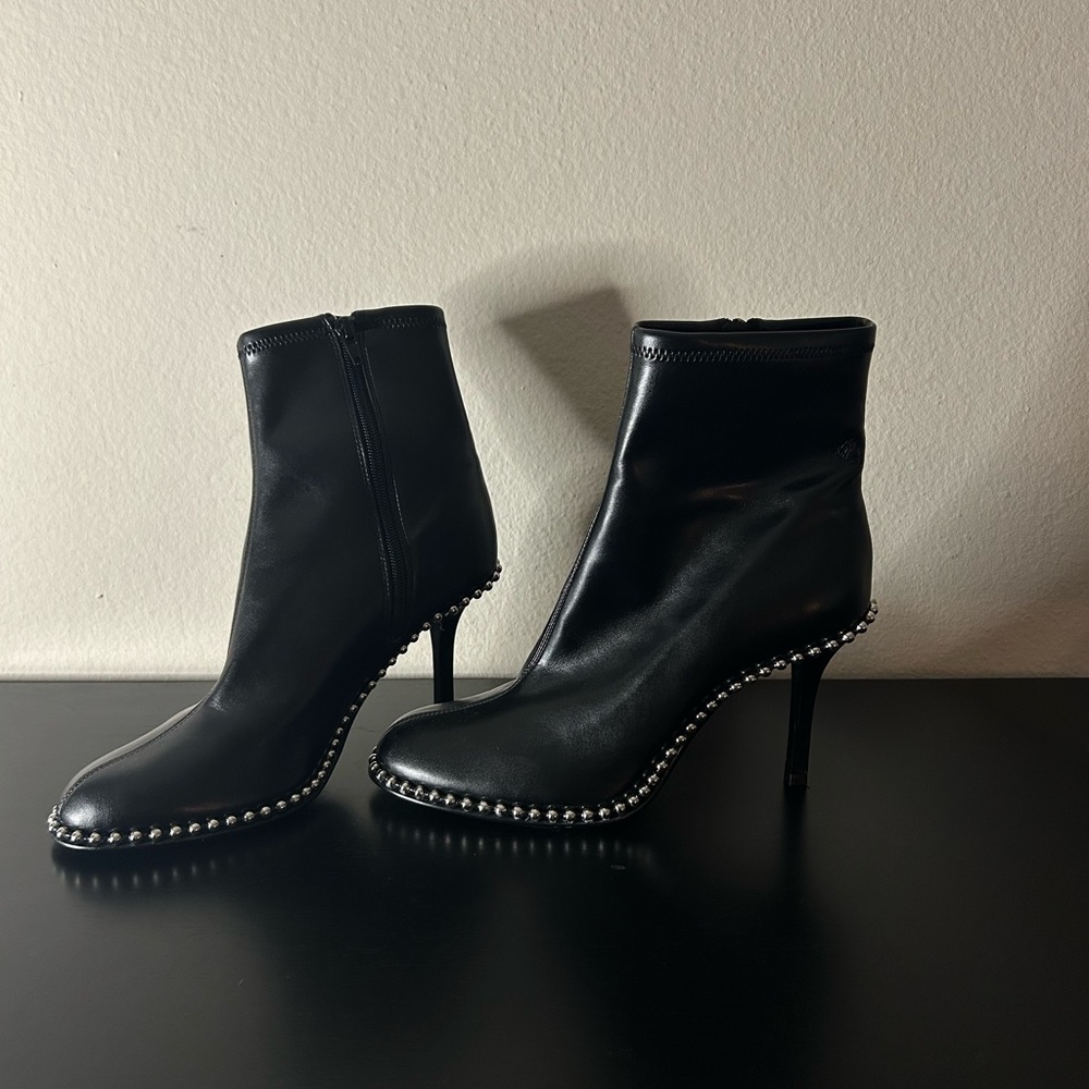 Elegant Black Ankle Boots with Studded Detail